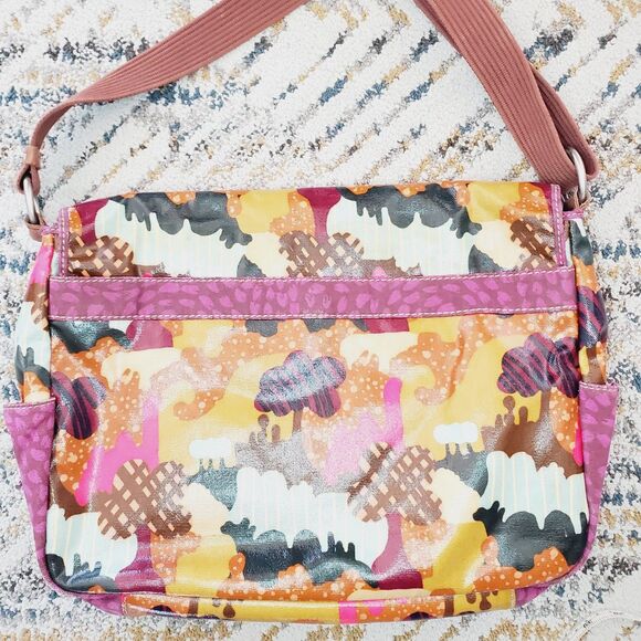 VTG Fossil Key Per Tote Laptop Messenger Diaper Bag Coated Geometric Printed Y2K - Picture 2 of 11